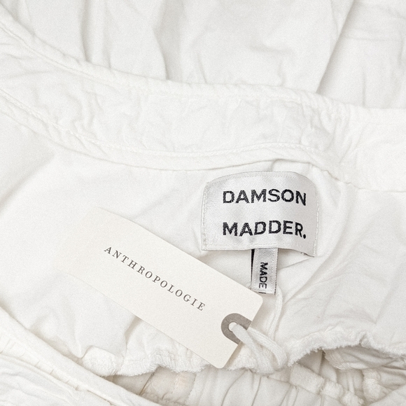 DAMSON MADDER NWT Bianca Ruffle Bow Blouse White Puff Sleeve 4 S - Picture 8 of 9